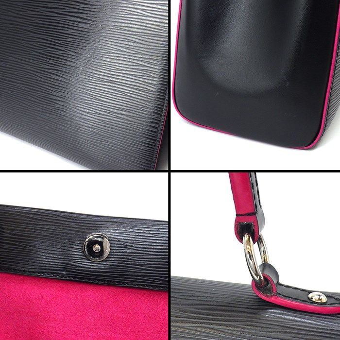 Louis Vuitton Cluny BB Handbag in Black & Pink Epi Leather