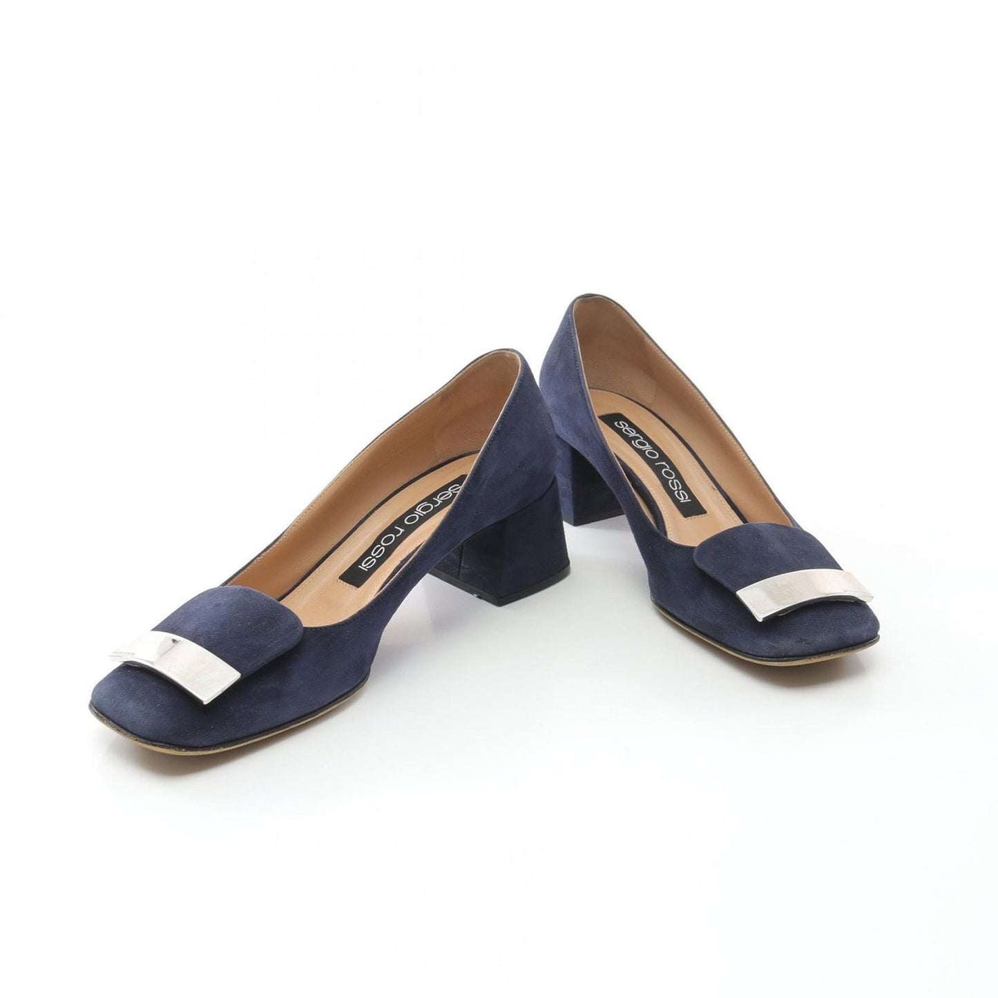 Sergio Rossi Navy Suede Pumps - Elegant Italian Craftsmanship