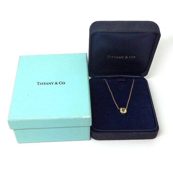 Tiffany & Co. Sparkler Necklace with Cushion Cut Lemon Quartz