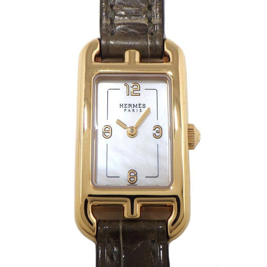 HERMES Nantucket NA2.170/W049575WW00 Rectangular Watch - White Shell Dial