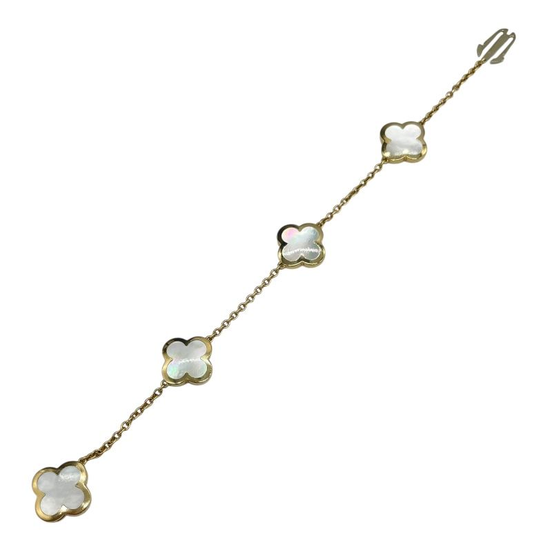 Van Cleef & Arpels Pure Alhambra 4P Motif MOP Bracelet 750YG