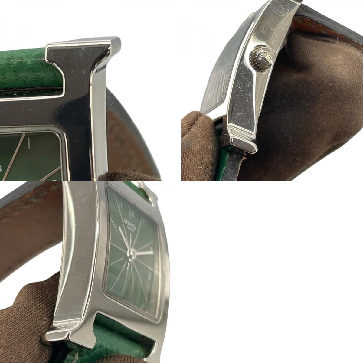 HERMES H-Watch HH1.210 - Exquisite Green Square Timepiece