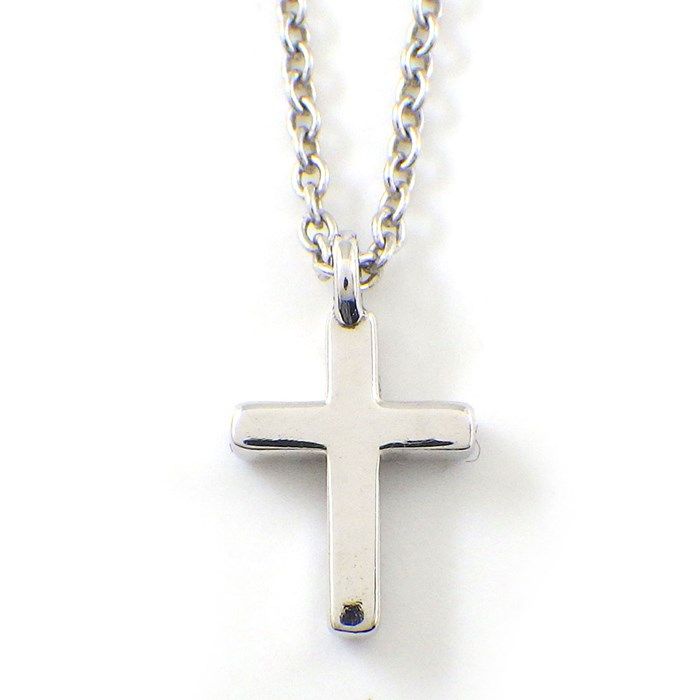 Tiffany & Co. Metro Cross Mini Diamond Necklace in K18 White Gold