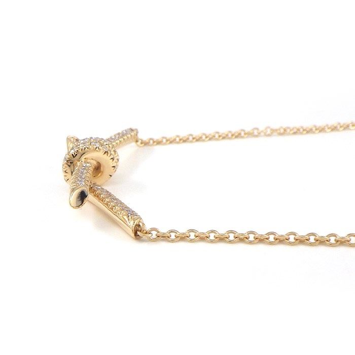 Tiffany & Co. Knot Necklace with 0.38ct Diamond in K18 Pink Gold