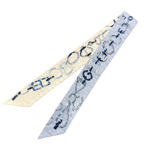 HERMES Twilly Broderie Angla Do Re Boucl Silk Scarf - Exquisite Elegance
