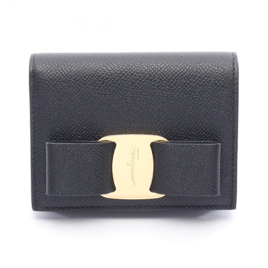 Salvatore Ferragamo Vara Ribbon Black Leather Wallet - Exquisite Craftsmanship