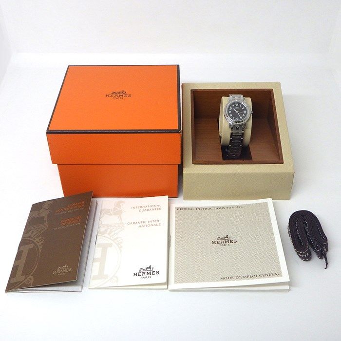 HERMES Clipper CL4.210 Date Quartz Watch - Sunray Gray Dial