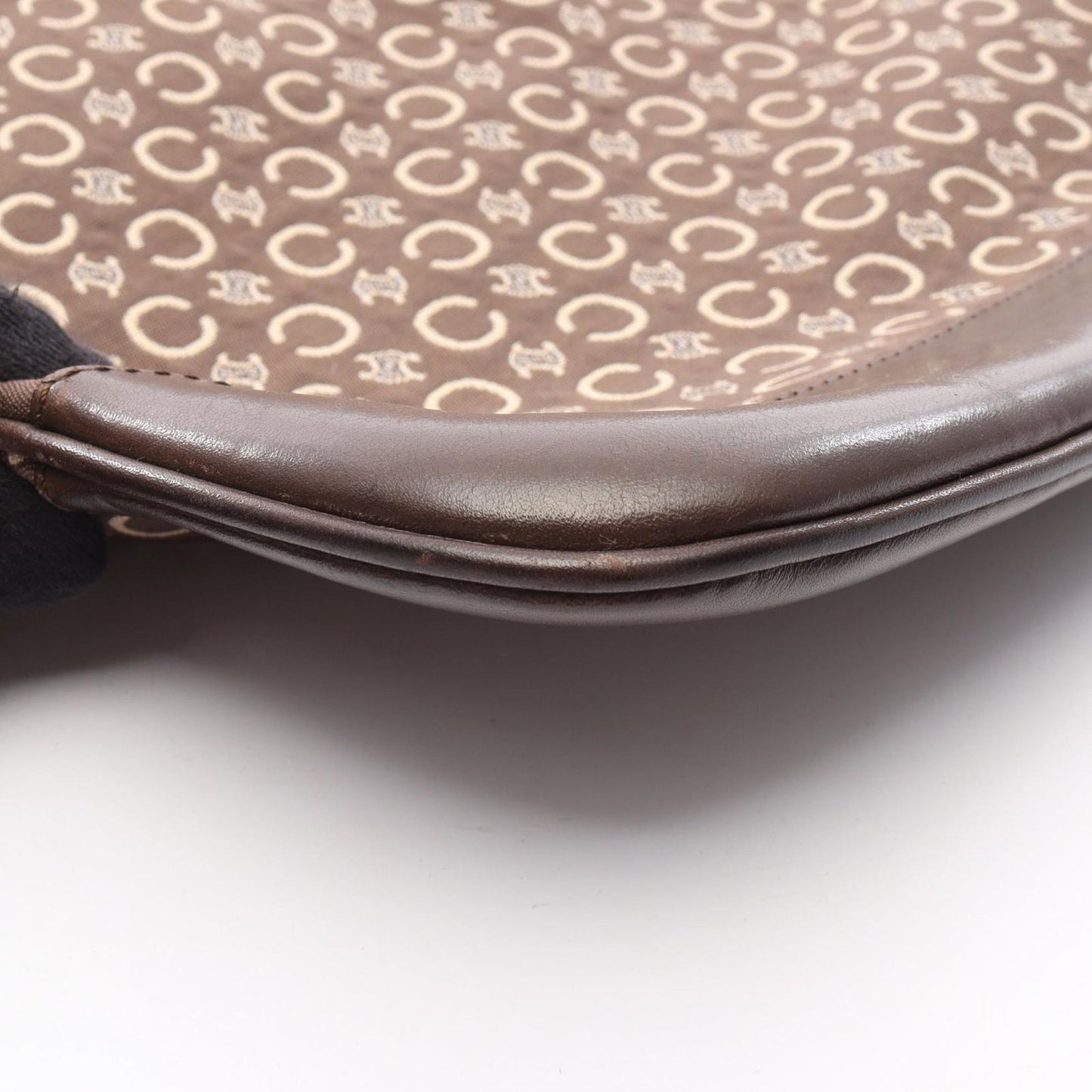 CELINE C Macadam Brown Canvas & Leather Shoulder Bag