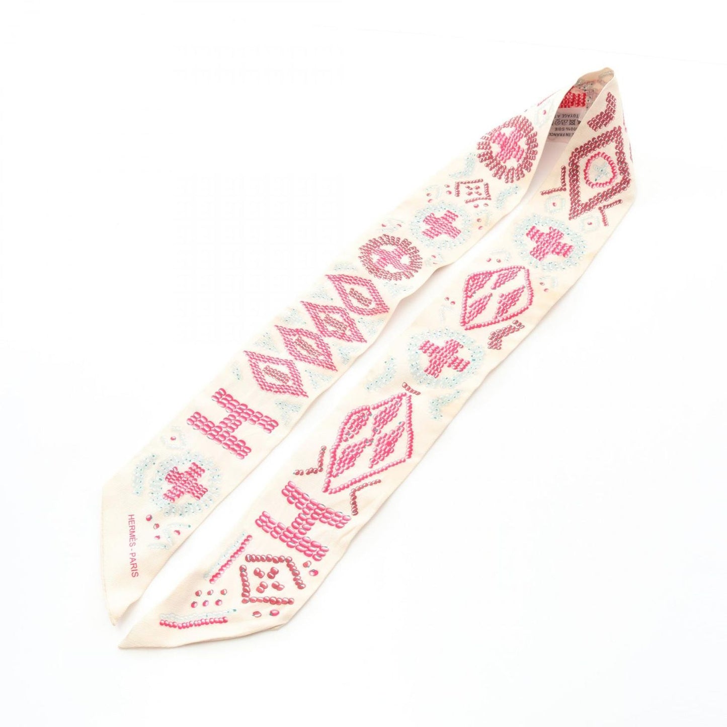 HERMES Kelly en Perles Twilly Scarf - Exquisite Silk Accessory