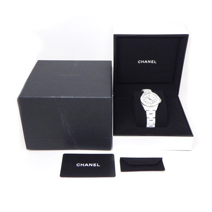 Chanel J12 H5698 White Dial Ceramic & Stainless Steel Watch