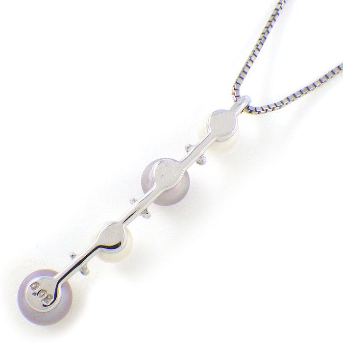 TASAKI Pearl Necklace with Diamonds in K18 White Gold