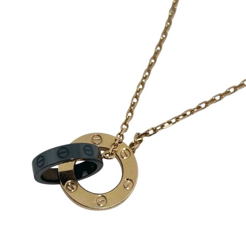 Cartier Love Circle Necklace with 3 Diamonds in 750PG/SS
