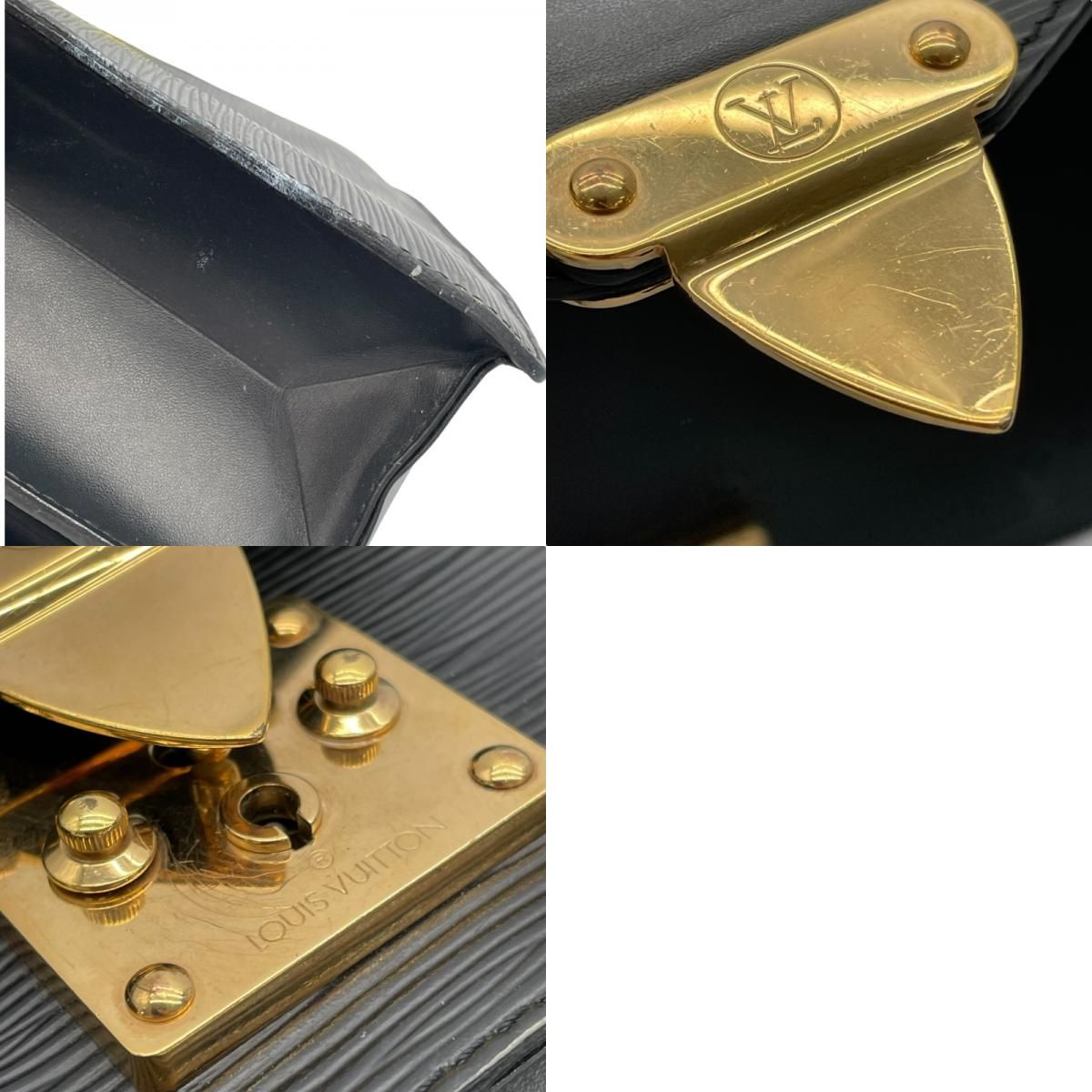 Louis Vuitton Monceau M52122 Black Epi Leather Handbag