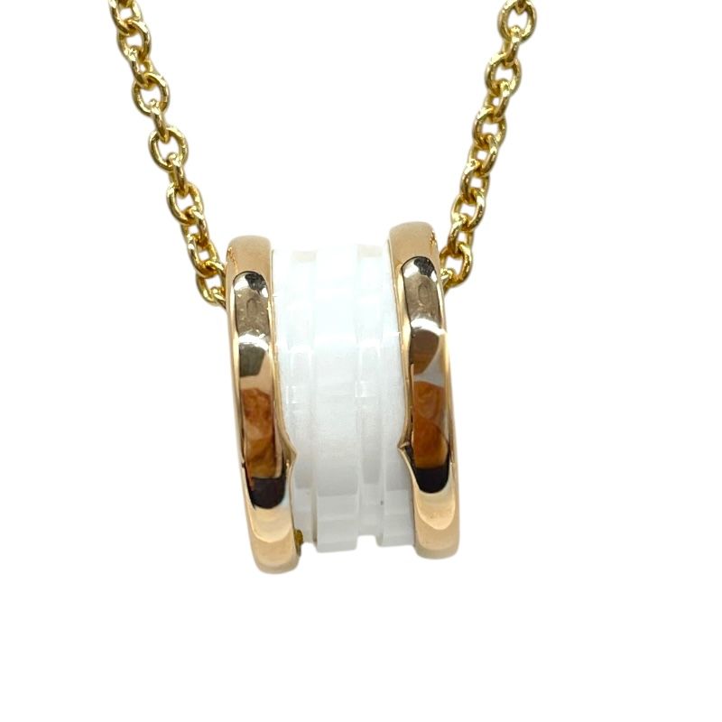 BVLGARI B.zero1 Necklace in Pink Gold & White Ceramic