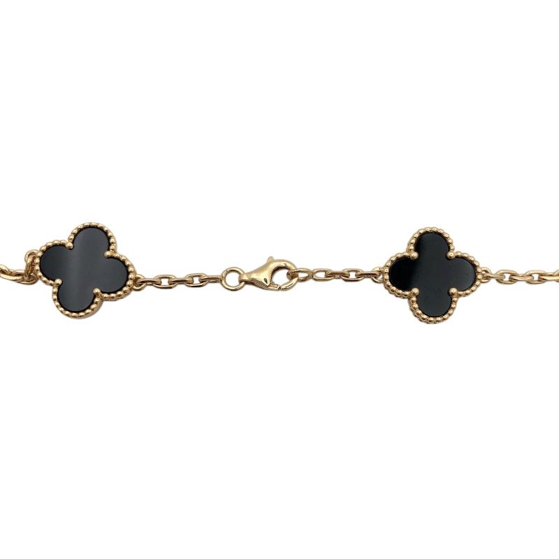 Van Cleef & Arpels Vintage Alhambra Long Necklace 750YG Onyx
