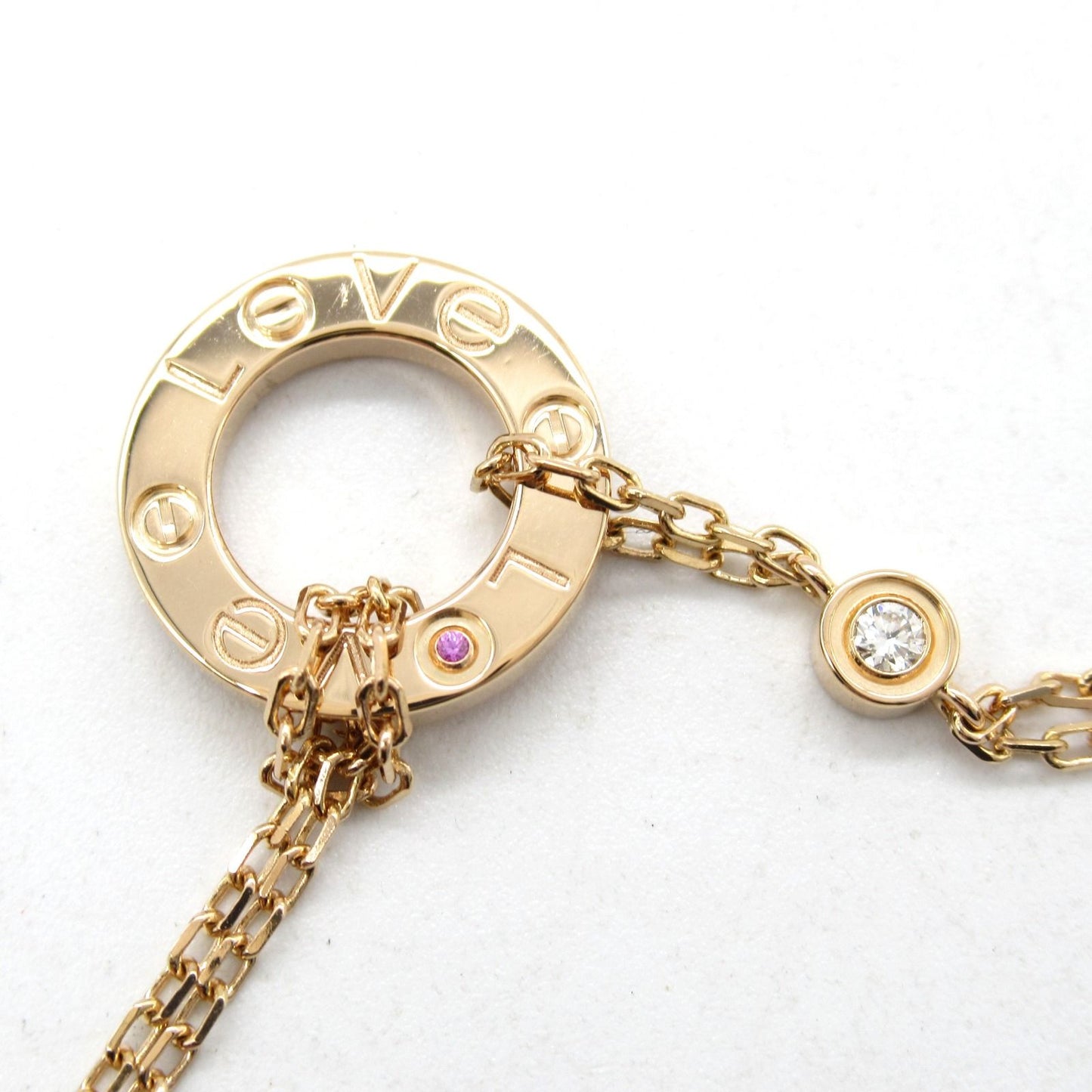 Cartier Love Circle Bracelet with Diamonds & Pink Sapphires