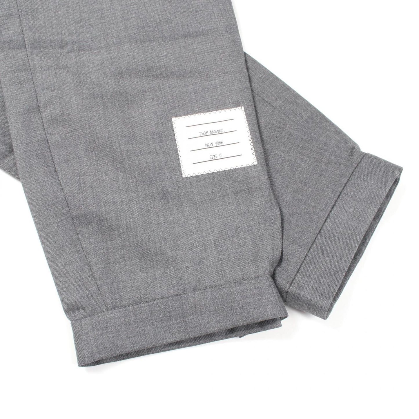 THOM BROWNE Men's Wool Pants - Elegant Gray & White Design