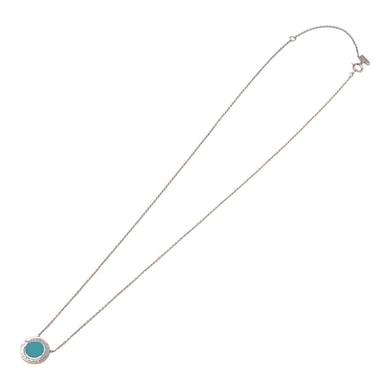 Tiffany & Co. T Circle Necklace in 750WG with Turquoise