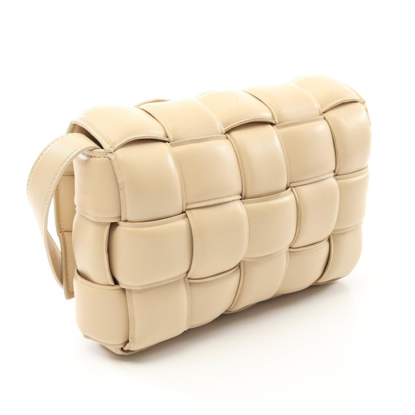 Bottega Veneta Padded Cassette Intrecciato Shoulder Bag - Beige