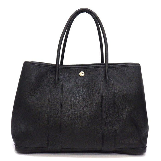 HERMES Garden Party PM Tote Bag - Black Negonda Leather, 2011
