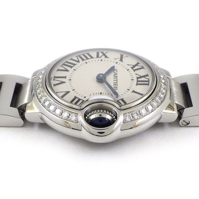 Cartier Ballon Bleu W4BB0015 Diamond Bezel Silver Dial Ladies Watch