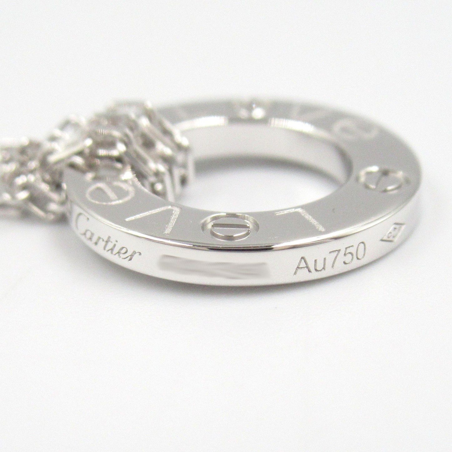 CARTIER Love Circle Necklace in K18WG with Diamonds