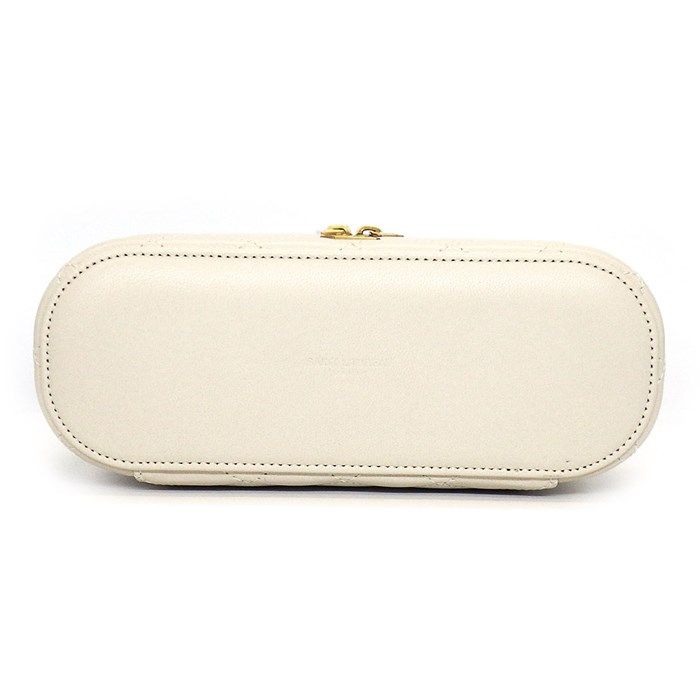 YSL Gabby Vanity Shoulder Bag in Vintage White Lambskin