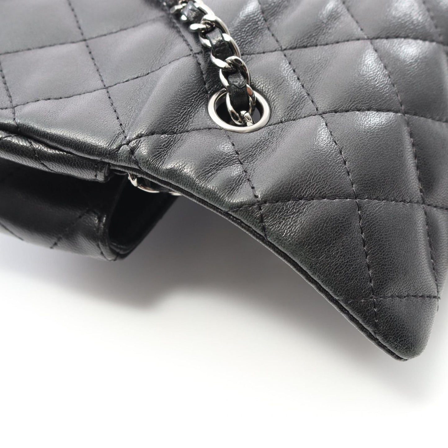 CHANEL Mini Matelassé Shoulder Bag in Black Lambskin