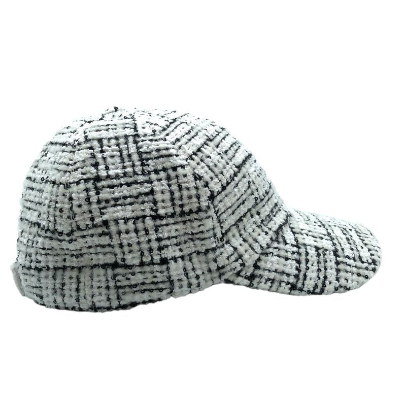 CHANEL Tweed Baseball Cap in White - Exquisite Cotton Craftsmanship