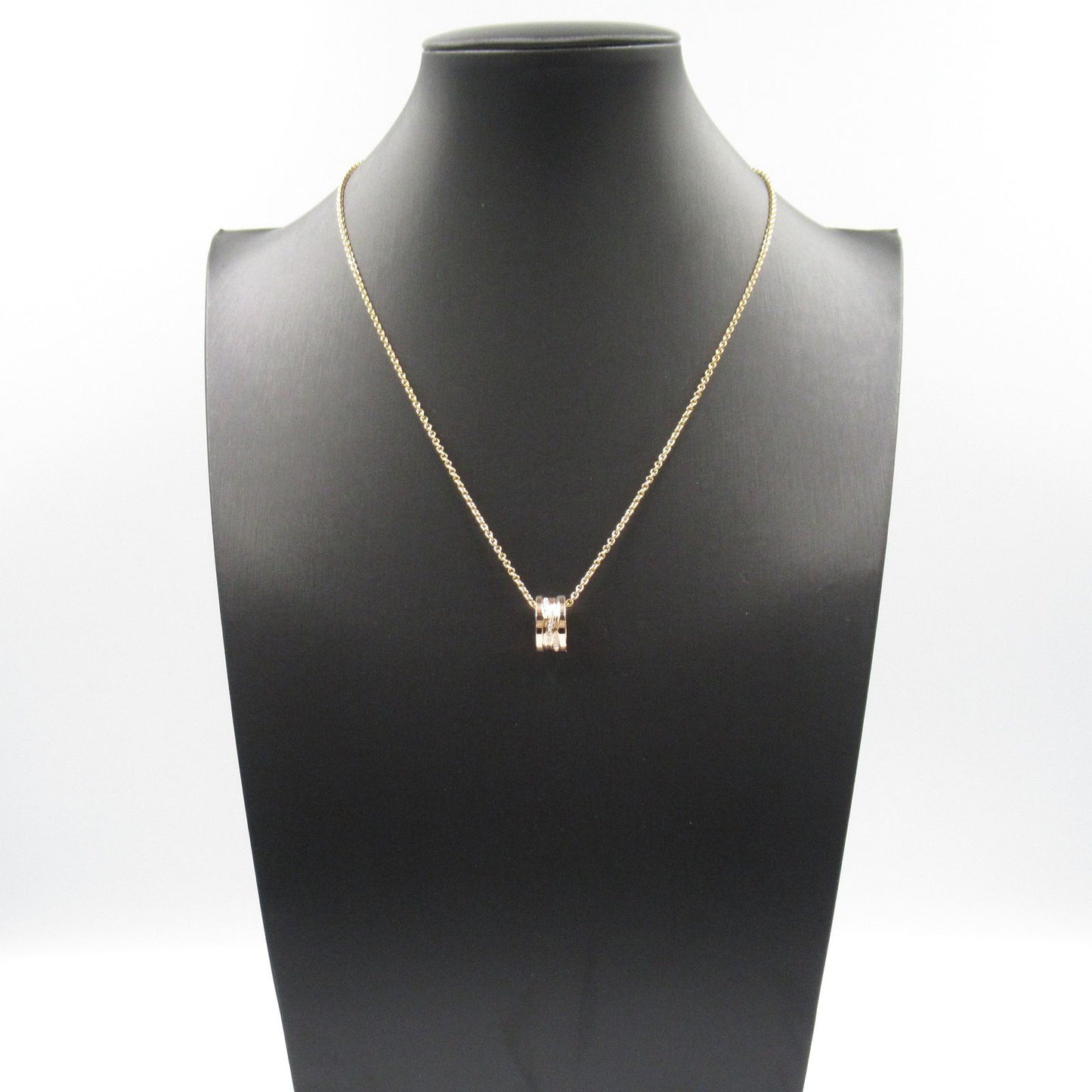 BVLGARI B-zero1 Pavé Diamond Necklace in 18K Pink Gold