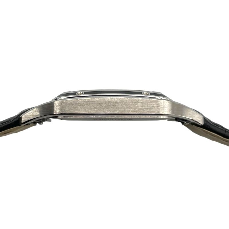 Cartier Santos-Dumont LM WSSA0046 Black SS/Leather Manual Watch