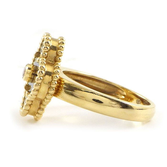 Van Cleef & Arpels Vintage Alhambra Onyx & Diamond Ring