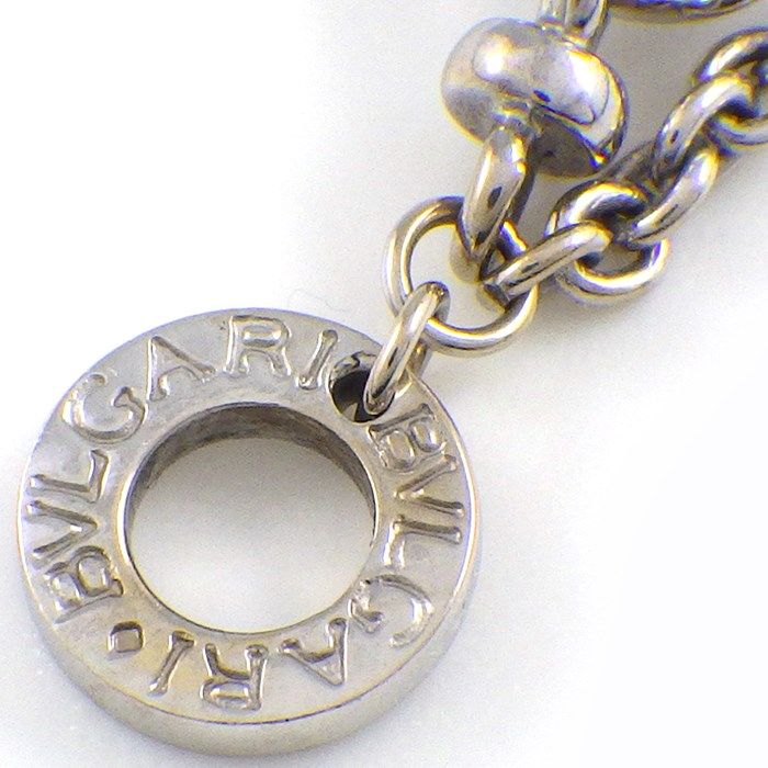 BVLGARI Latin Cross Pave Diamond Necklace in K18 White Gold