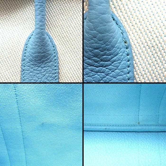 HERMES Garden Party PM Handbag - Atoll Blue & Ecru, 2016