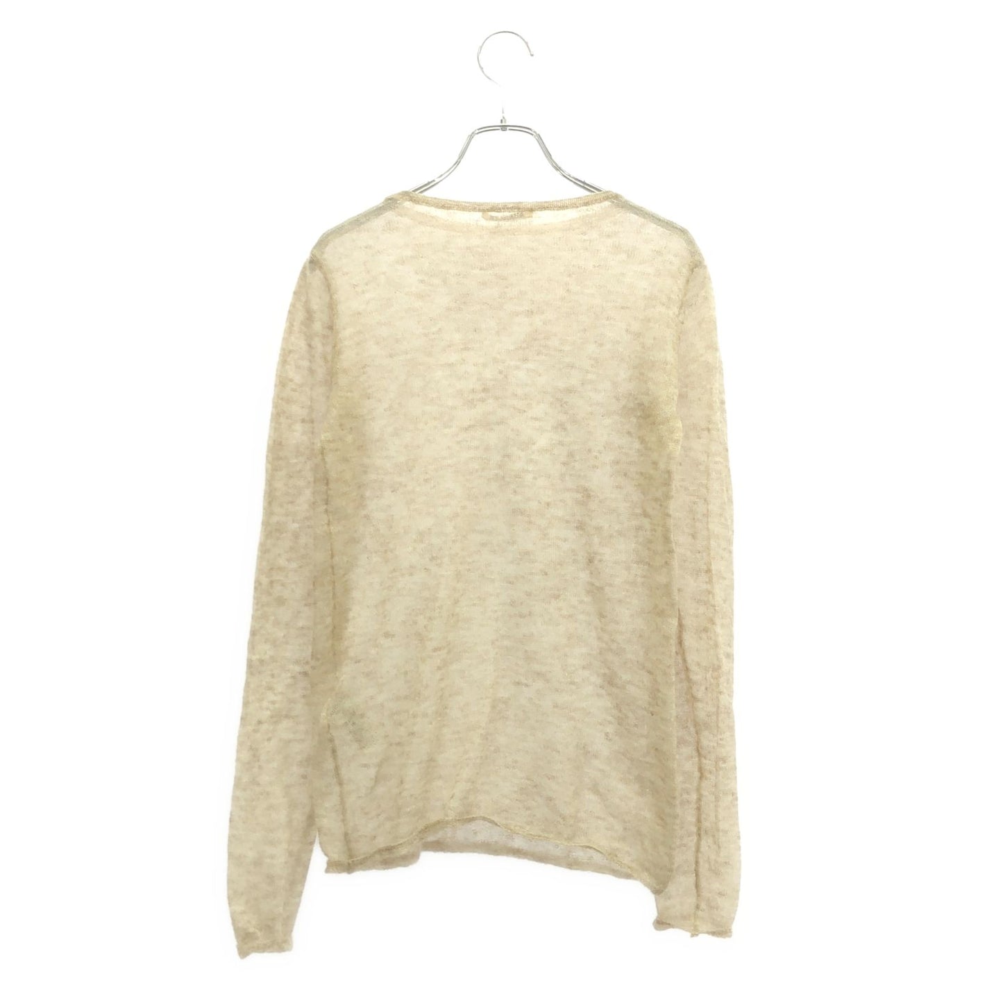 AURALEE Kid Mohair Sheer Knit Boat Neck in Beige - Exquisite Craftsmanship