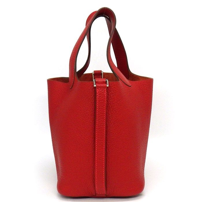 HERMES Picotin PM Handbag in Red Togo Leather - 2005 Edition