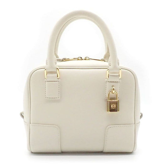 LOEWE Amazona 16 Square Handbag in White Calf Leather