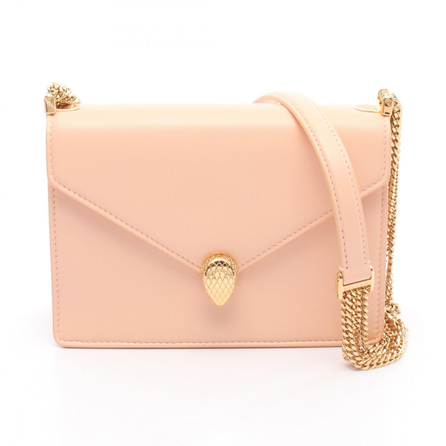 BVLGARI Serpenti Forever Coral Pink Leather Shoulder Bag