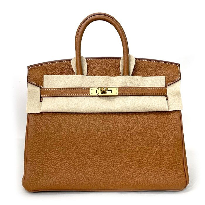 HERMES Birkin 25 Handbag - Gold Togo Leather, 2022 Edition