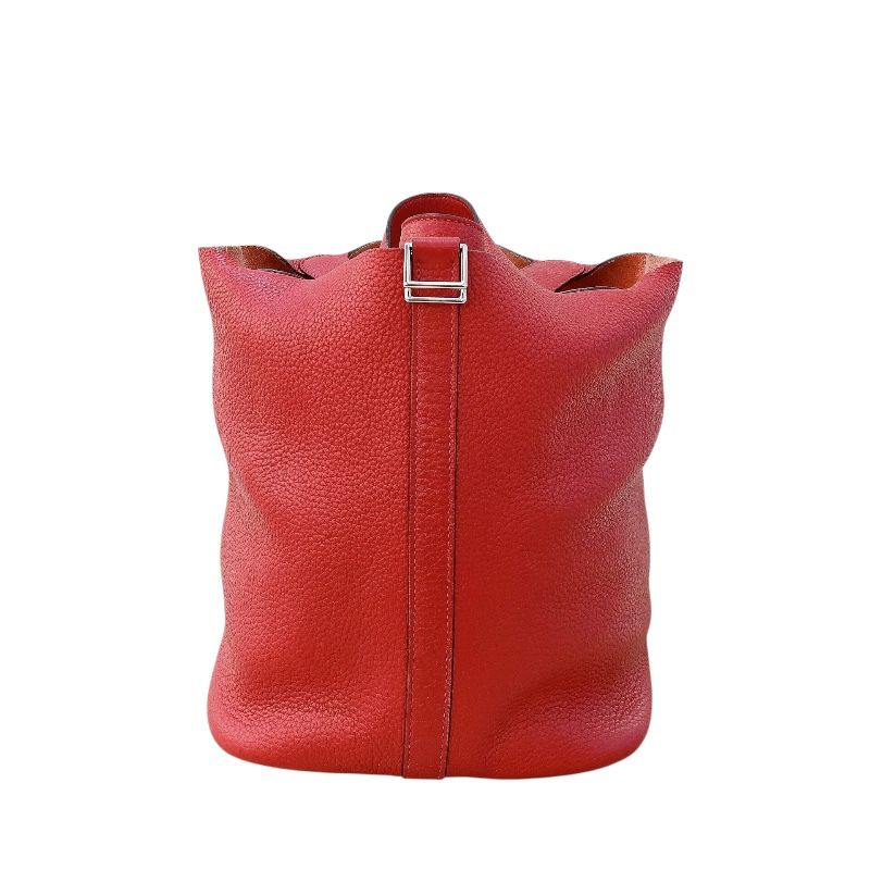 HERMES Picotin Lock GM in Rouge Kazak with Silver Hardware