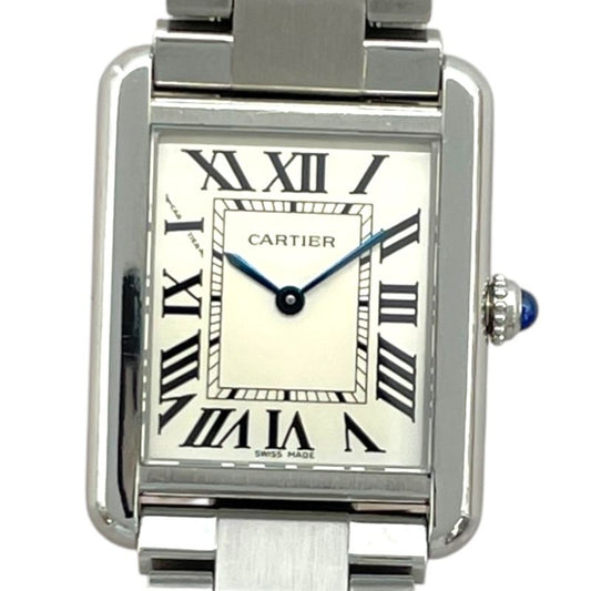 Cartier Tank Solo SM W5200013 White SS Quartz Ladies Watch
