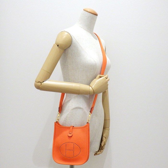 HERMES Evelyne TPM Shoulder Bag - 2024 Orange Minian with Gold Hardware
