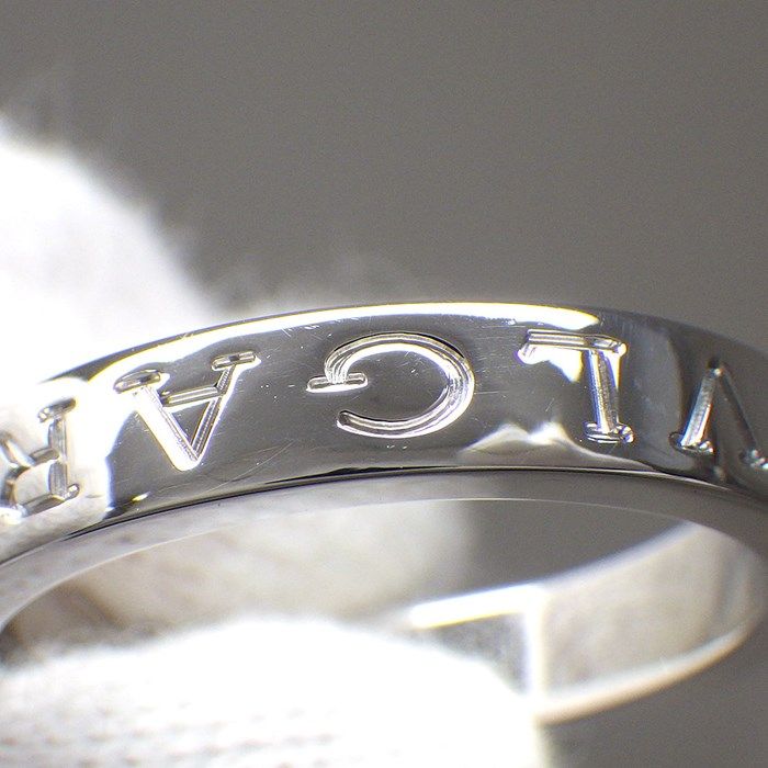 BVLGARI B-zero1 Essential Band Ring with Diamond - K18WG 18号