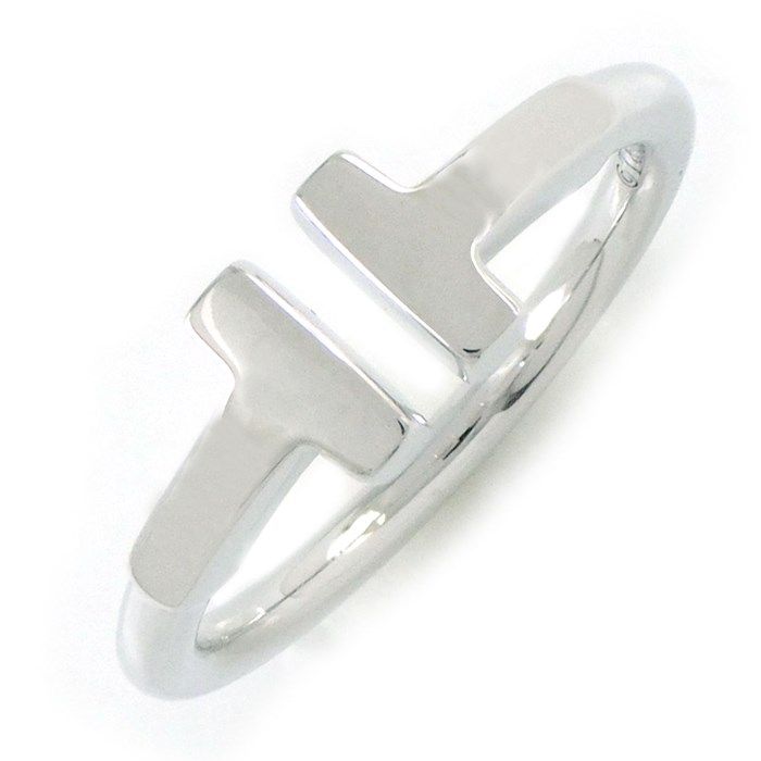 Tiffany & Co. T Wire Ring in K18 White Gold - Size 7