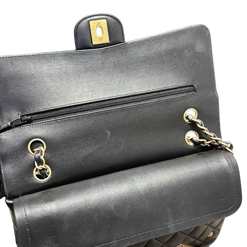 CHANEL Matelassé 25 Cambon Black Lambskin Shoulder Bag