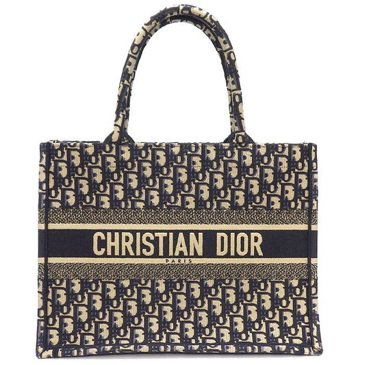 Dior Medium Book Tote in Ecru White & Blue - Exquisite Craftsmanship