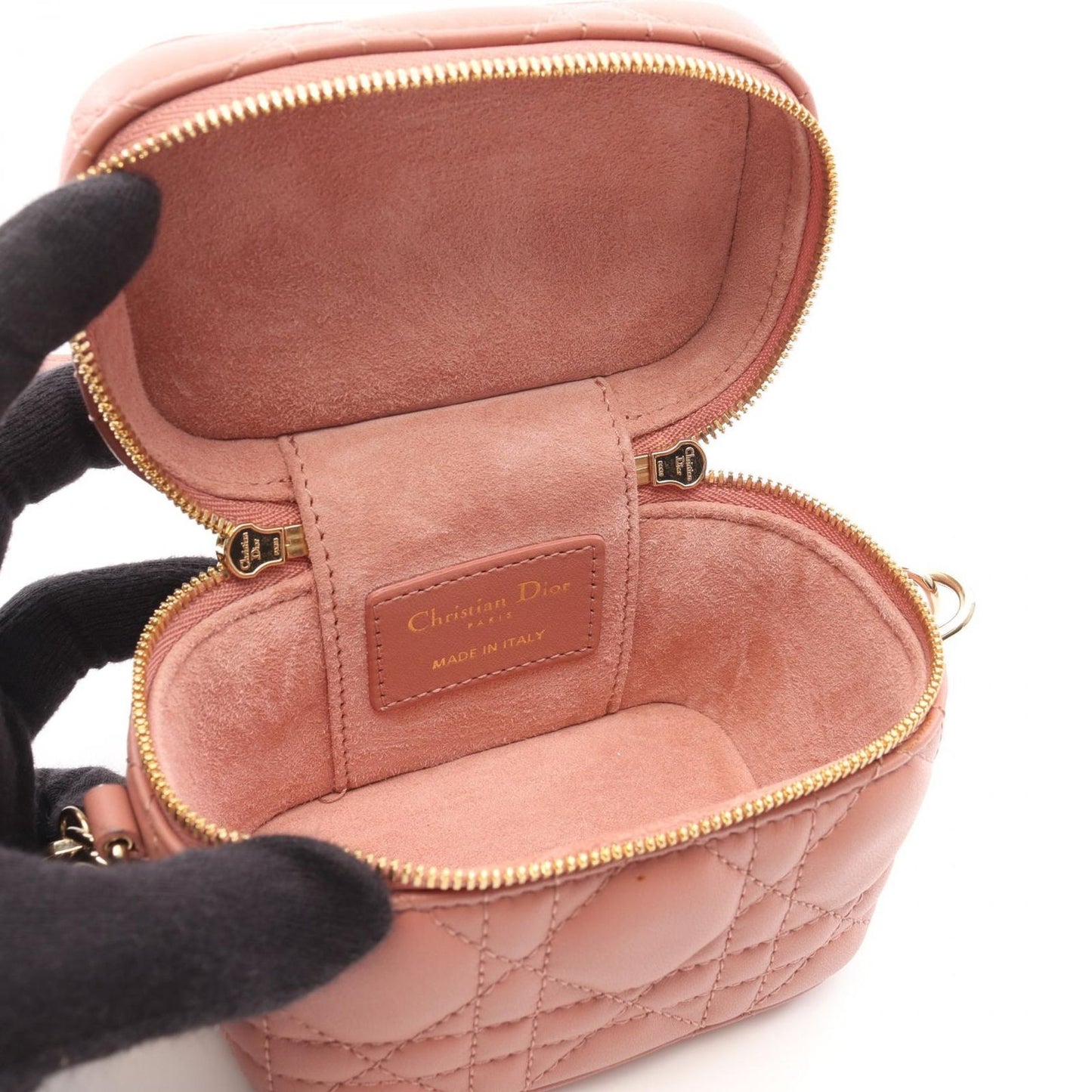 Dior Lady Dior Micro Vanity Bag in Mauve Pink Leather