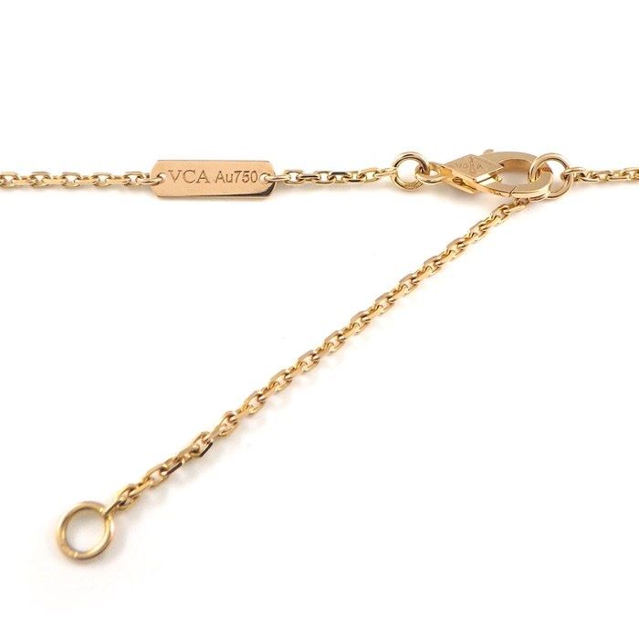 Van Cleef & Arpels Vintage Alhambra Necklace with Diamonds in K18 Pink Gold