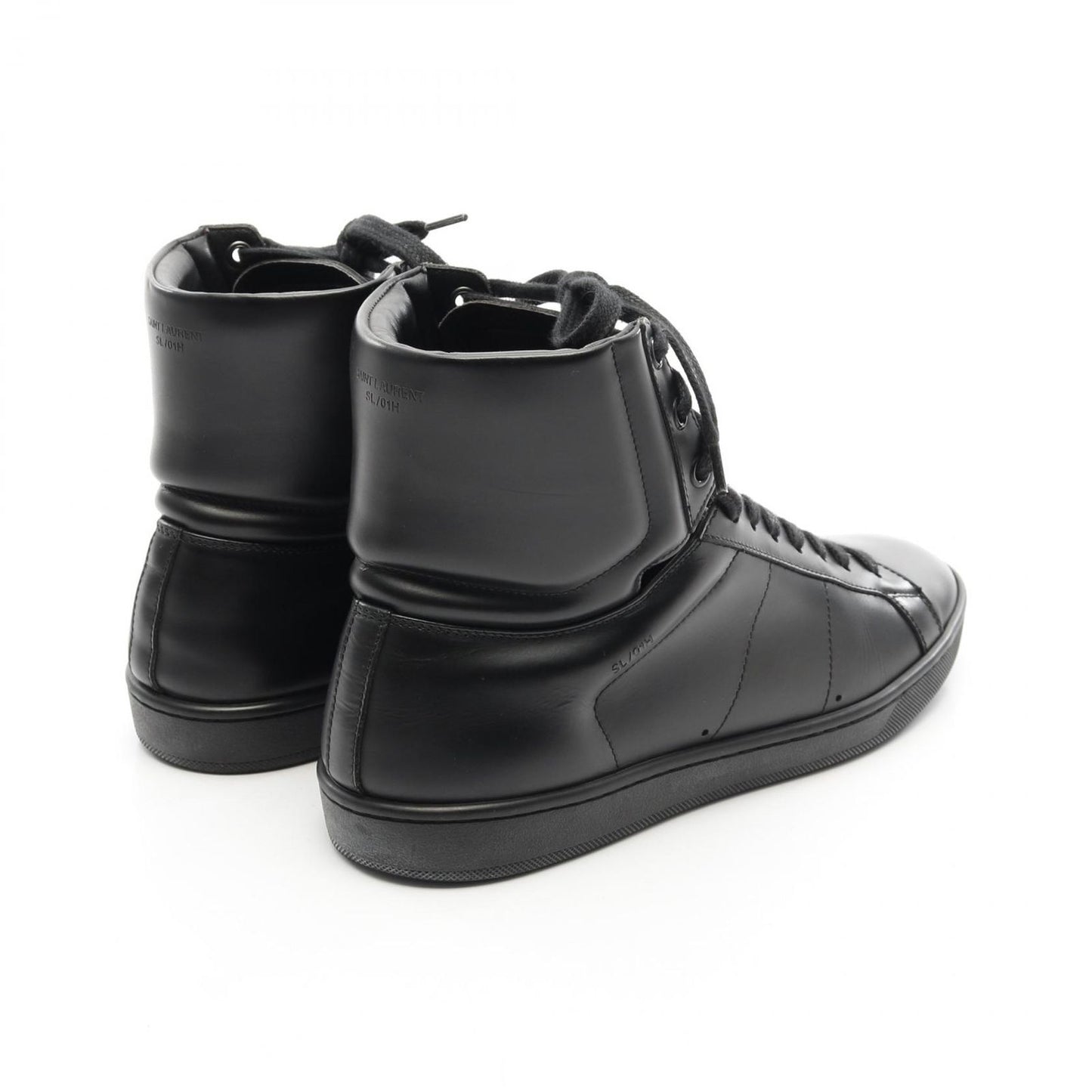 SAINT LAURENT PARIS Black Leather Sneakers - Timeless Elegance