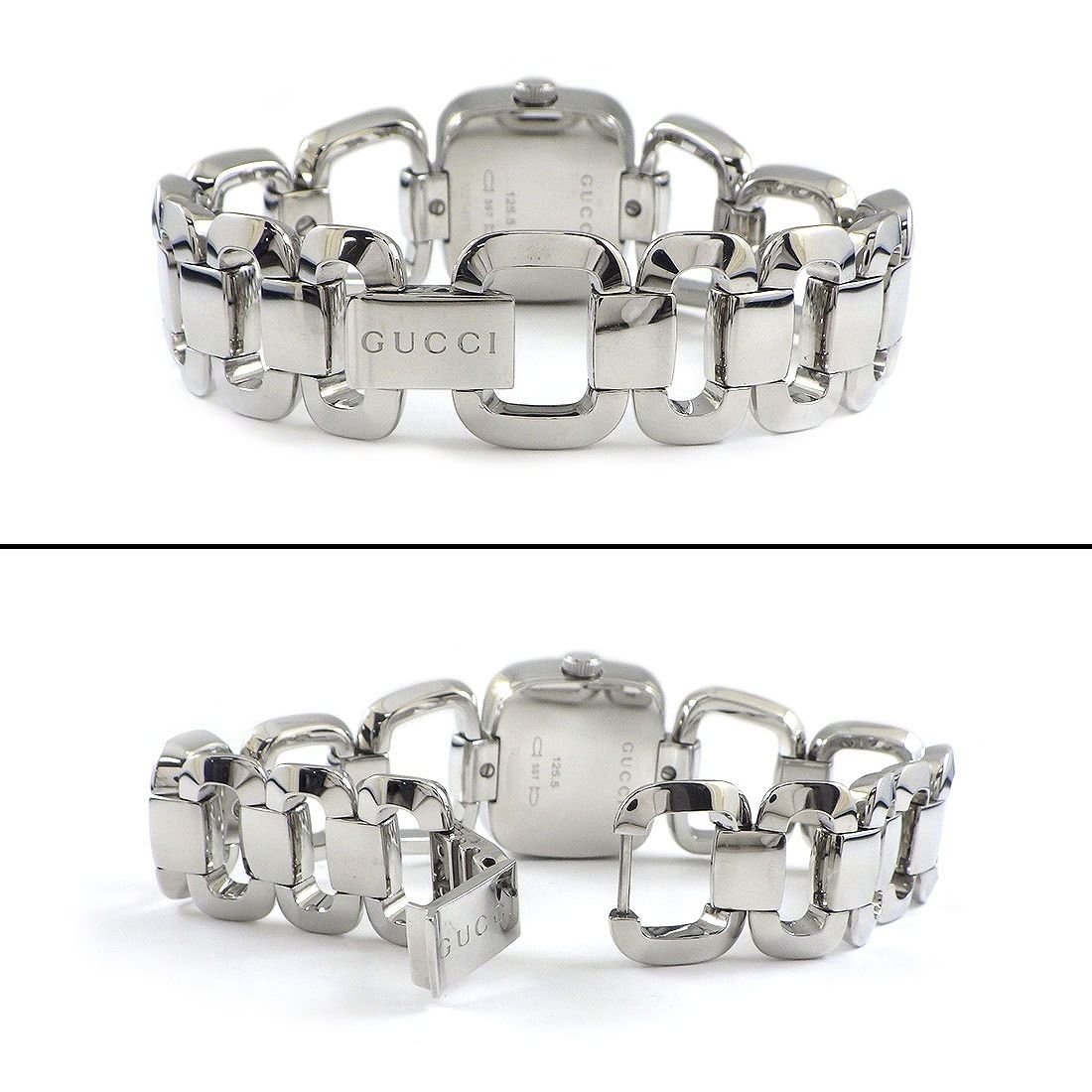 GUCCI G Collection 125.5 Diamond Index Square Watch - Brown Dial